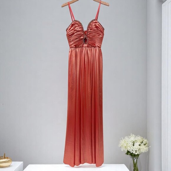 Liv Foster Dresses & Skirts - NWT Liv Foster Metallic Poplin Sleeveless A Line Gown Rust